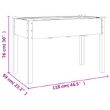 Sadilica s oblogom 118 x 59 x 76 cm od masivne jelovine 364233