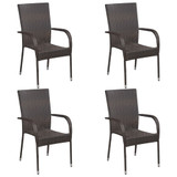 5-dijelni vrtni blagovaonski set od poliratana smeđi 3072484