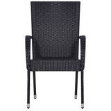 7-dijelni vrtni blagovaonski set od poliratana crni 3072495