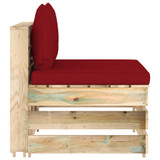 Modularna srednja sofa s jastucima od zeleno impregniranog drva 3074516