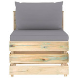 Modularna srednja sofa s jastucima od zeleno impregniranog drva 3074508