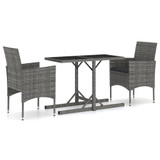 3-dijelni vrtni blagovaonski set sivi 3072470