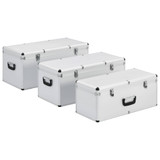 Kutije za pohranu 3 kom srebrne aluminijske 91852