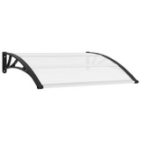Nadstrešnica za vrata crna i prozirna 120 x 80 cm PC 144813
