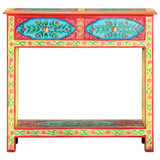 Ručno obojeni konzolni stol 80x35x75 cm od masivnog drva manga 286159