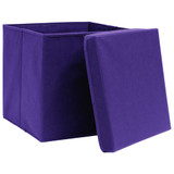 Kutije za pohranu s poklopcima 10 kom ljubičaste 32x32x32 cm 288356 Kutije za pohranu s poklopcima 10 kom ljubičaste 32x32x32 cm 288356