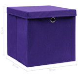 Kutije za pohranu s poklopcima 10 kom ljubičaste 32x32x32 cm 288356 Kutije za pohranu s poklopcima 10 kom ljubičaste 32x32x32 cm 288356