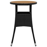 Vrtni stol Ø 60 x 75 cm od bagremovog drva i poliratana crni 310602