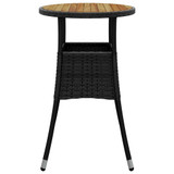 Vrtni stol Ø 60 x 75 cm od bagremovog drva i poliratana crni 310602