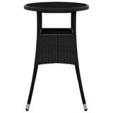 Vrtni stol Ø 60 x 75 cm od kaljenog stakla i poliratana crni 310598