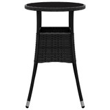 Vrtni stol Ø 60 x 75 cm od kaljenog stakla i poliratana crni 310598