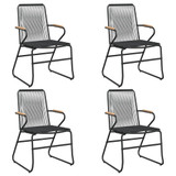 Vrtne stolice 4 kom crne 58 x 59 x 85,5 cm od PVC ratana 312174