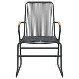 Vrtne stolice 2 kom crne 58 x 59 x 85,5 cm od PVC ratana 312173