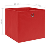 Kutije za pohranu od netkane tkanine 4 kom 28x28x28 cm crvene 325219 Kutije za pohranu od netkane tkanine 4 kom 28x28x28 cm crvene 325219