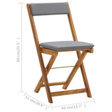 3-dijelni sklopivi bistro set od masivnog bagremovog drva 310275