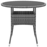 Vrtni stol Ø 80 x 75 cm od kaljenog stakla i poliratana sivi 310606