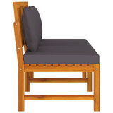 Dnevni ležaj sa sivim jastukom 200x60x75cm masivno drvo bagrema 312145