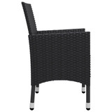 3-dijelni bistro set od poliratana i bagremovog drva crni 3058362