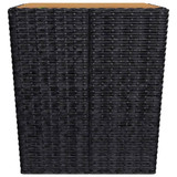 3-dijelni bistro set od poliratana i bagremovog drva crni 3058362