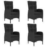 5-dijelni vrtni blagovaonski set od poliratana i stakla crni 3058528