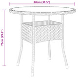 5-dijelni vrtni bistro set od poliratana crni 3058552