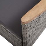 3-dijelna vrtna garnitura od poliratana s jastucima siva 3059364