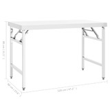 Sklopivi kuhinjski radni stol 120 x 60 x 80 cm nehrđajući čelik 326158