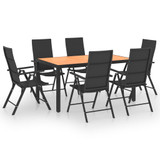 7-dijelni vrtni blagovaonski set crno-smeđi 3060055
