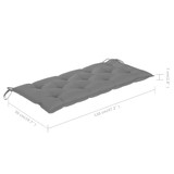 Sklopiva vrtna klupa s jastukom 118 cm od bambusa 3063865