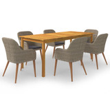 7-dijelni vrtni blagovaonski set smeđi 3067919