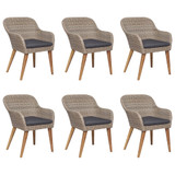7-dijelni vrtni blagovaonski set smeđi 3067919