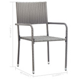 3-dijelni vrtni blagovaonski set sivi 3068721