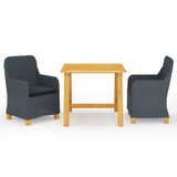 3-dijelni vrtni blagovaonski set tamnosivi 3068731