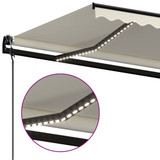 Automatska tenda sa senzorom za vjetar LED 450 x 300 cm krem 3069132