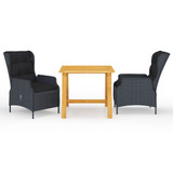 3-dijelni vrtni blagovaonski set tamnosivi 3068725