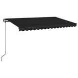 Tenda na ručno uvlačenje s LED svjetlima 400 x 350 cm antracit 3069184
