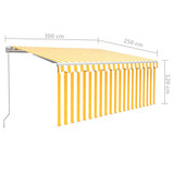 Tenda na ručno uvlačenje s roletom 3 x 2,5 m žuto-bijela 3069258
