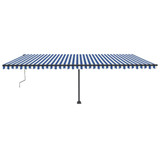 Automatska tenda sa senzorom LED 600 x 300 cm plavo-bijela 3069811