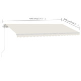 Samostojeća tenda na ručno uvlačenje 400 x 300 cm krem 3069537