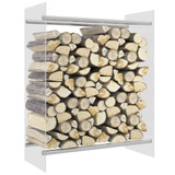 Stalak za drva za ogrjev prozirni 80x35x100 cm kaljeno staklo 327469
