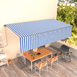 Automatska tenda na uvlačenje s roletom 6 x 3 m plavo-bijela 3069486