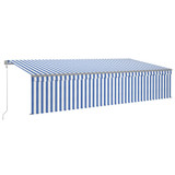 Automatska tenda na uvlačenje s roletom 6 x 3 m plavo-bijela 3069486