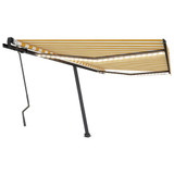 Tenda na ručno uvlačenje s LED svjetlima 400x300 cm žuto-bijela 3069743