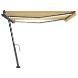 Tenda na ručno uvlačenje s LED svjetlima 400x300 cm žuto-bijela 3069743