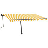 Tenda na ručno uvlačenje s LED svjetlima 400x300 cm žuto-bijela 3069743