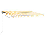 Tenda na ručno uvlačenje s LED svjetlima 400x300 cm žuto-bijela 3069743