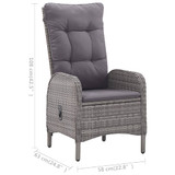 3-dijelni vrtni blagovaonski set sivi 3067679