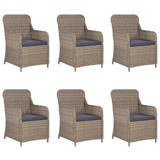 7-dijelni vrtni blagovaonski set smeđi 3067821