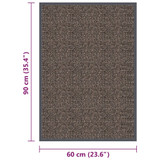 Čupavi otirač 60 x 90 cm tamnosmeđi 326937