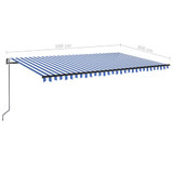 Automatska tenda sa senzorom LED 500 x 300 cm plavo-bijela 3069151